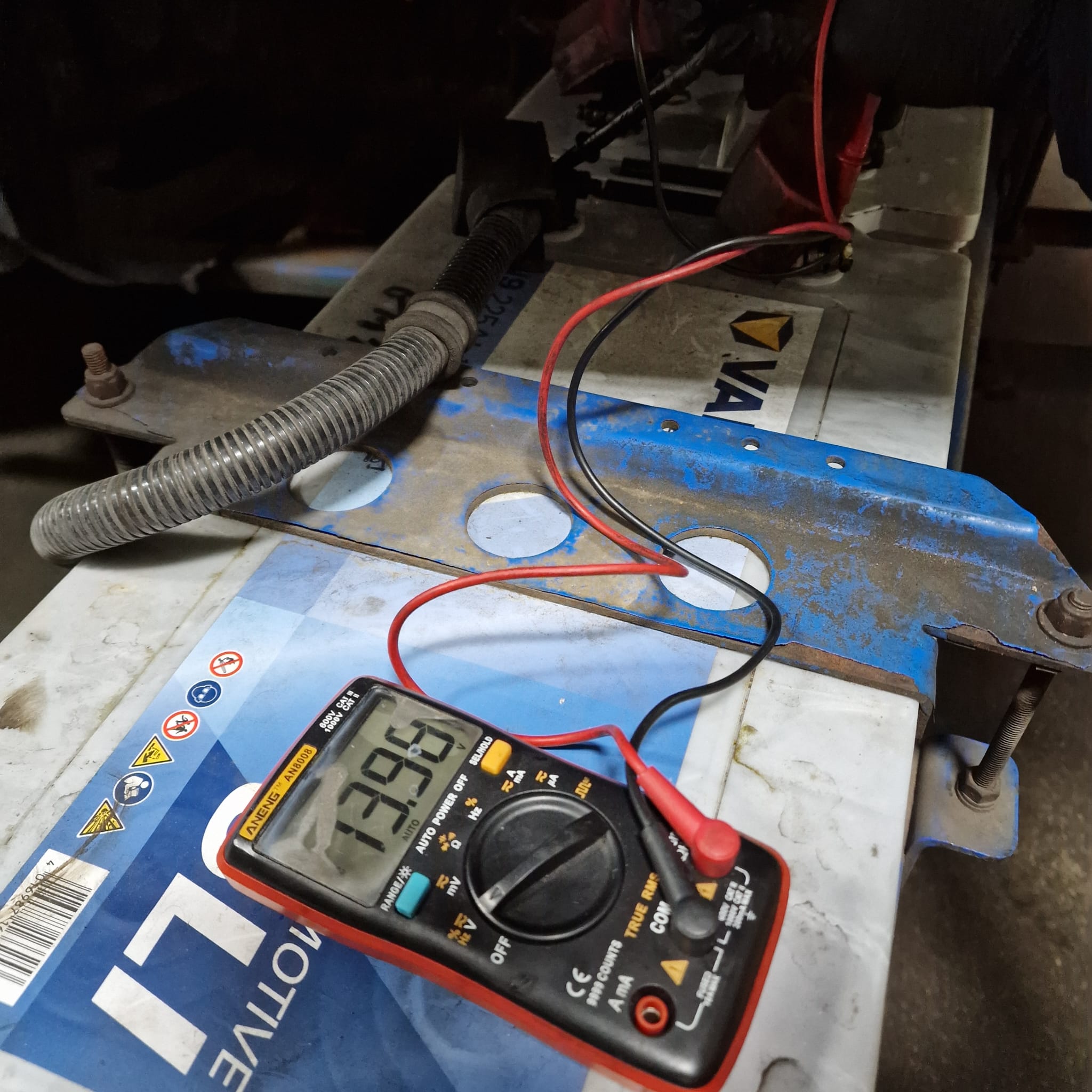 Alternator voltage running